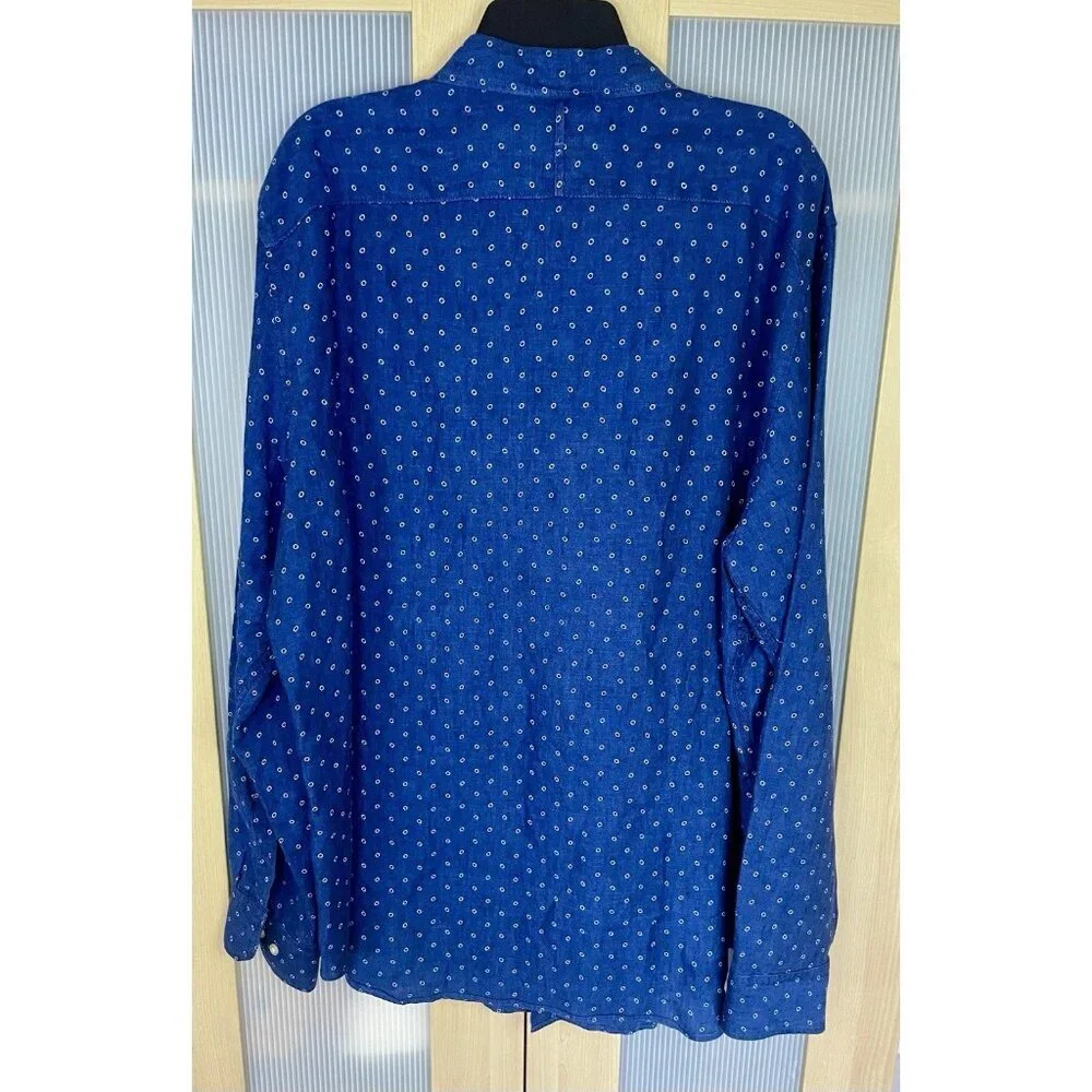 Banana Republic Camden Fit Linen Shirt Men’s Sz XL Long‎ Sleeve Button Down Blue